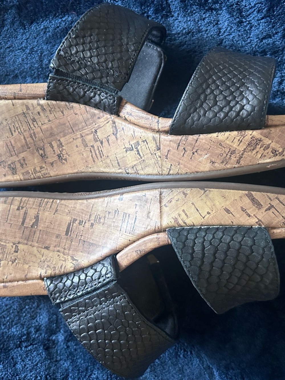 Vionic Black Cork Wedge Sandals - Picture 10 of 12